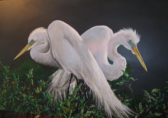 egret painting