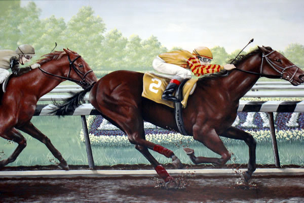 Mural of Seattle Slew
